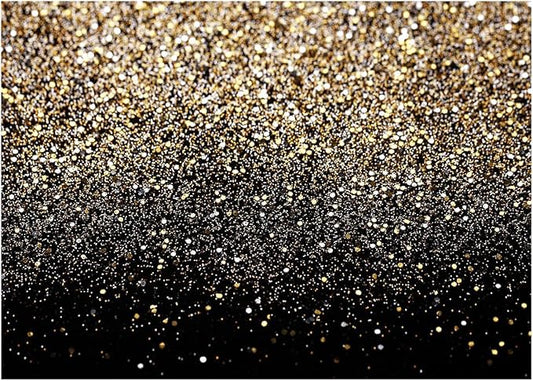WOLADA Black and Gold Backdrop Golden Glitter Backdrop for Photography Wedding Birthday Baby Shower Party Photo Studio 8x6FT 11176