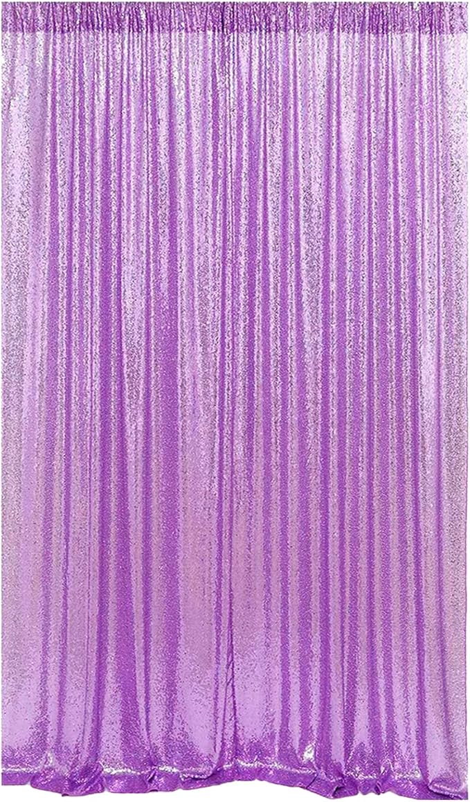 Lavender Sequin Backdrop Curtains 4 Panels 2FTx8FT Wedding Photo Backdrop Glitter Birthday Bridal Party Curtains Sparkle Background Drapes Parties Decor Curtains