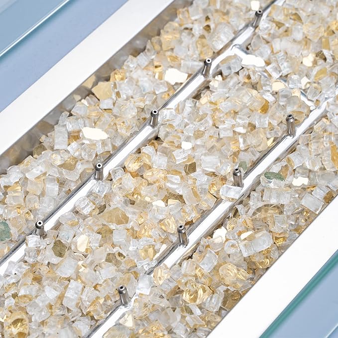 Stanbroil 10-Pound Fire Glass - 1/4 inch Reflective Tempered Fire Glass for Fireplace Fire Pit, Gold Reflective