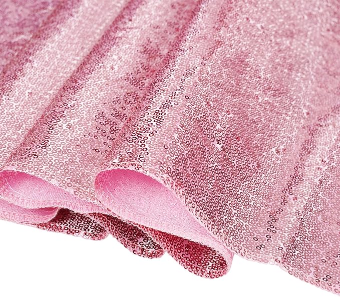 Poise3EHome 6Ft x 8Ft Fuchsia Pink Sequin Backdrop, Glitter Thick Satin Sequin Background Drapes, Sequence Backdrop for Wedding Party Holiday Festival Decor