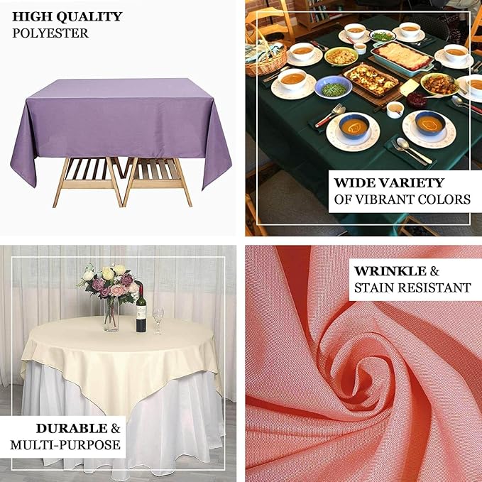 Efavormart 70" Square Linens Beige Wholesale Linens Polyester Square Linen Tablecloth for Wedding Banquet Party Restaurant
