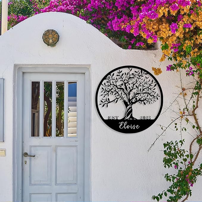 Personalized Tree of Life Metal Sign Wall Art Decor, Custom Wedding Gifts for Couples, Custom Family Name Sign, Christmas Valentine's Day Housewarming Gifts
