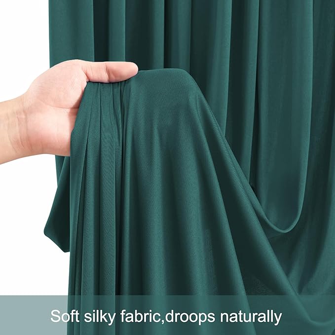 50ft x 12ft Emerald Green Backdrop Curtains Wrinkle Free Backdrop Curtain for Wedding Parties Fabric Backdrops Drapes Back Drop Cloth Bridal Shower Stage Curtains Wedding Decorations for Reception