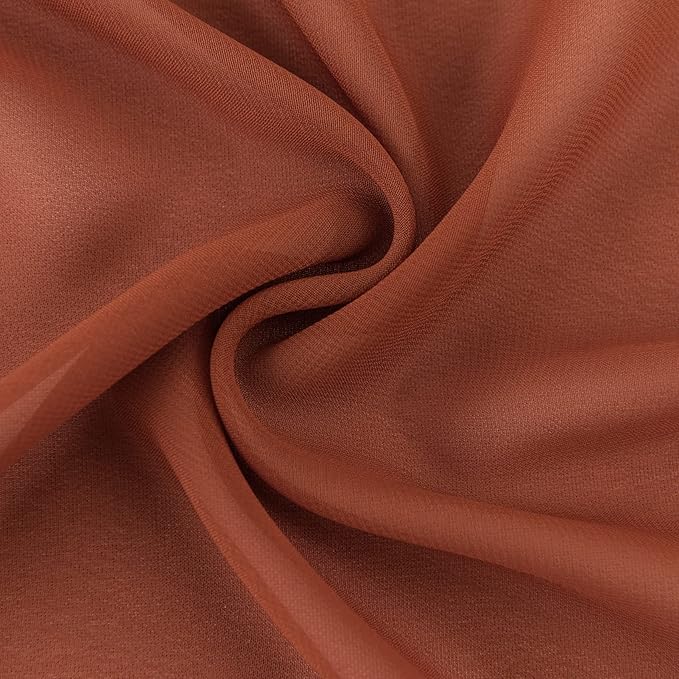 1Pack 9ft Chiffon Table Runner 14x108 Inch Sheer Romantic Table Runner for Wedding Birthday Party Bridal Shower Outdoor Decoration-Rust