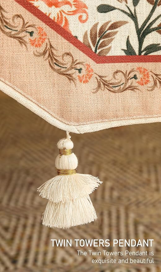 ISAENNE Designer French Elegant Linen Table Runner 87 Inches Long,Farmhouse Lily Pattern Decor Table Runners for Dining Tables,Thanksgiving,Kitchen Tables,Christmas,12"*87"-Aurora A