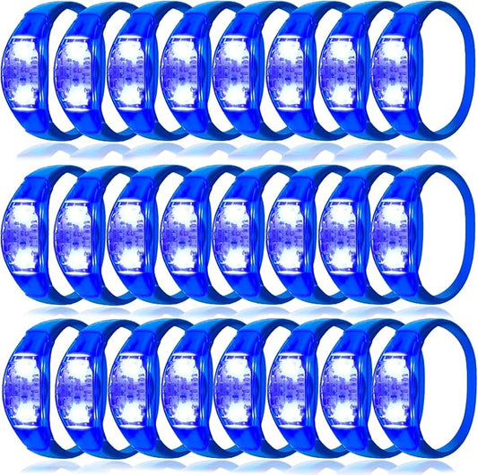 100 Pcs LED Bracelets Sound Activated with Flashing LED Strobe Music Control Light Up Bracelets for Rave, Game Prizes, Birthday Party Favor,Valentine's Day gift