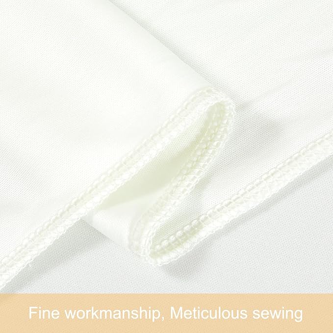 50ft x 12ft Ivory Backdrop Curtains Wrinkle Free Backdrop Curtain for Wedding Parties Ivory Fabric Backdrops Drapes Back Drop Cloth Bridal Shower Stage Curtains Wedding Decorations for Reception