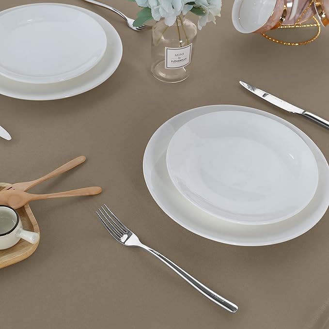 Fitable Square Tablecloth 54x54 inch Tablecloth Stain and Wrinkle Resistant Washable Polyester Table Cloth for Buffet Parties and Camping, Taupe