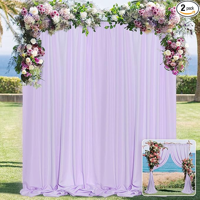 MYSKY HOME 10ft x 10ft Purple Background Curtains - Drapes for Parties, Weddings, Stage & Baby Showers - 2 Panels with Rod Pocket