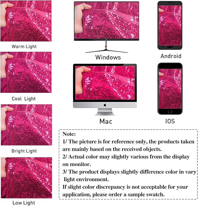 DUOBAO 7FTx7FT Fuchsia Glitter Sequin Backdrop - Perfect for Christmas, Weddings, Parties & Photography