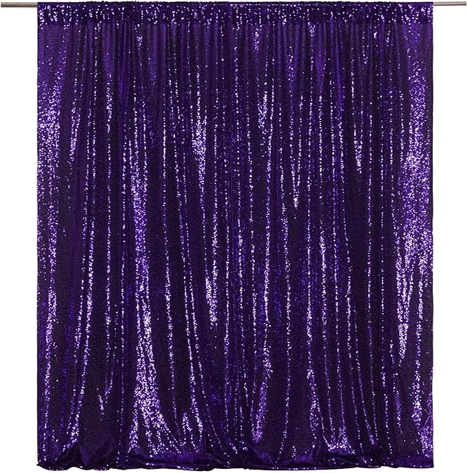 Poise3EHome 4x8ft Purple Sequin Backdrop, Upgrade Shimmer Backdrop for Wedding Christmas Party Photo Booths Event Decorations