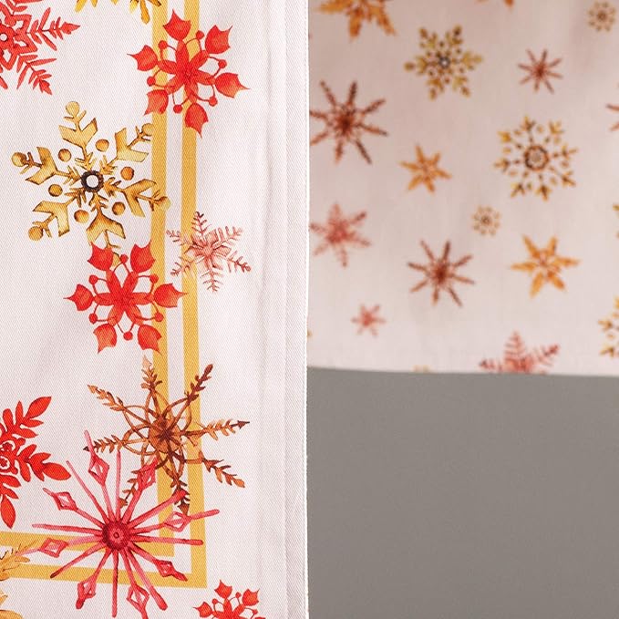 Maison d' Hermine Table Runner 100% Cotton Double Layer Table Runners 72 inches Long for Thanksgiving Christmas Decorations Home Kitchen Dining Party Wedding (Crystal Star, 14.5" x 72")