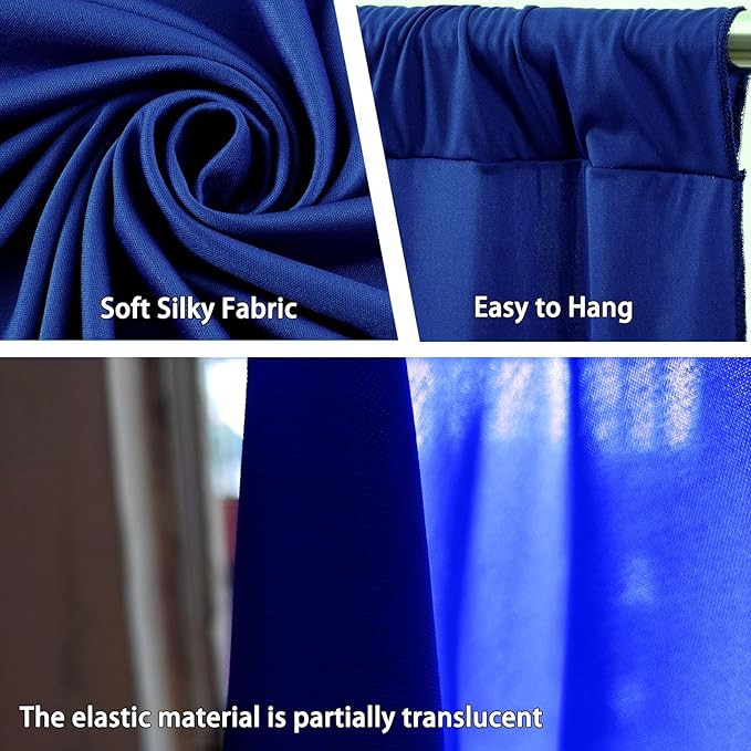 10 x 10 Feet Blue Backdrop Curtain for Partie, Background Curtains for Photoshoot, Birthday, Wedding, Halloween, Thanksgiving, Christmas Day, New Year Party Decorations 5Ft x 10Ft, 2 Panels