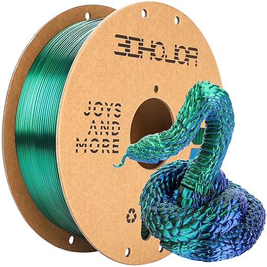 Silk PLA Filament 1.75mm Blue Green Dual Color PLA 3D Printer Filament 2 in 1 Coextrusion 1KG Spool(2.2lbs) 3D Printing Filament Dimensional Accuracy +/- 0.03mm Fits for Most FDM 3D Printers