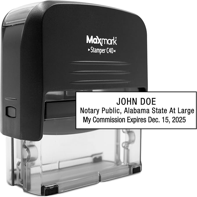 MaxMark Notary Stamp for State of Alabama - Self Inking Stamp
