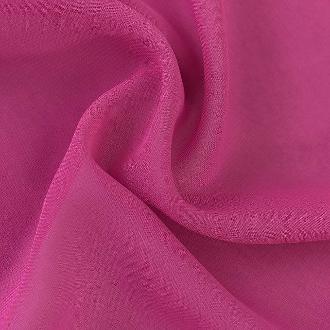 6Pack 9ft Chiffon Table Runner 14x108 Inch Sheer Romantic Table Runner for Wedding Birthday Party Bridal Shower Outdoor Decoration-Fuchsia