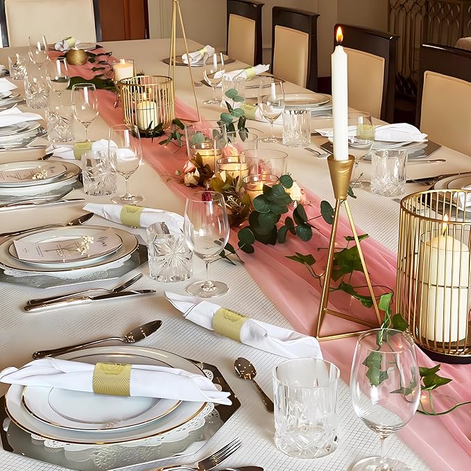 Polymer Material Reusable Napkin Band, Glue-Free Tear-Proof Water Resistant Oil-Proof Napkin Bands Set of 200(Front Gold Color and Back Silver), 6 Adjustable Sizes Napkin Rings