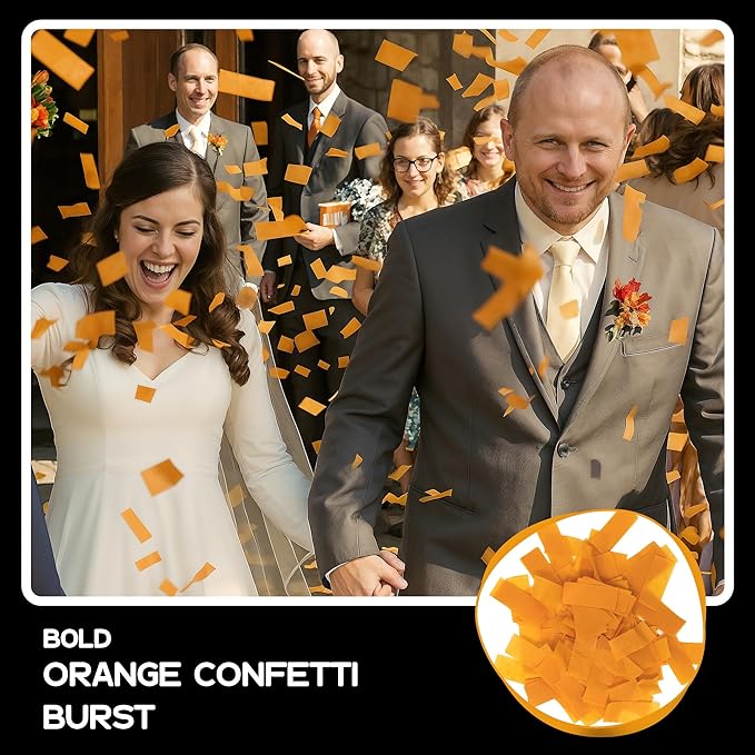 Ultimate Confetti, Orange Biodegradable Confetti – Rectangular Fluttering Tissue Paper Confetti for Cannon and Launcher use – Best for Gender Reveal, Parties, Concerts and Weddings - 20 lb, 320 oz