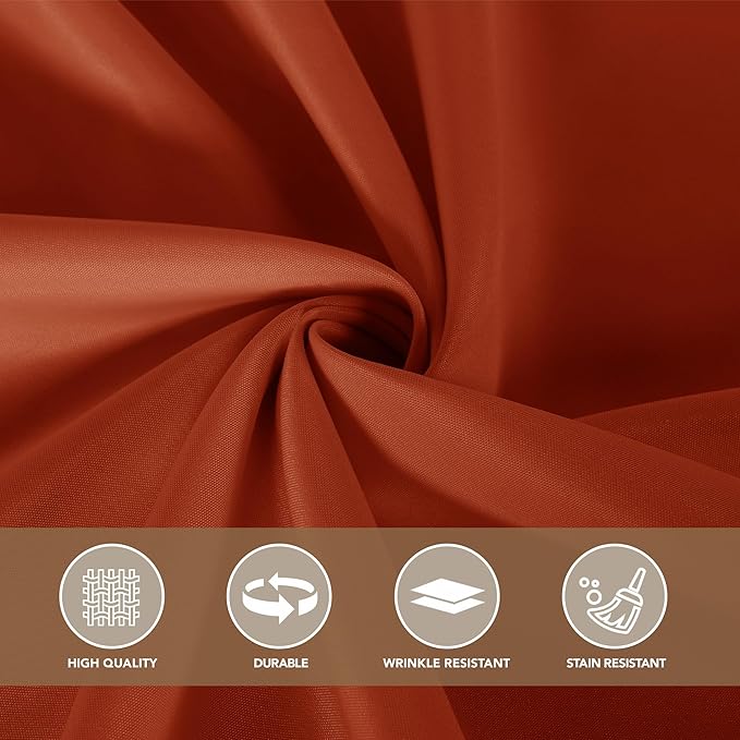 sancua Square Tablecloths 85x85 Inch Rust - Fabric Fall Table Cloth for Square or Round Tables, Burnt Orange Washable Polyester Table Cover for Thanksgiving, Holiday Party, Decorative Display Tables