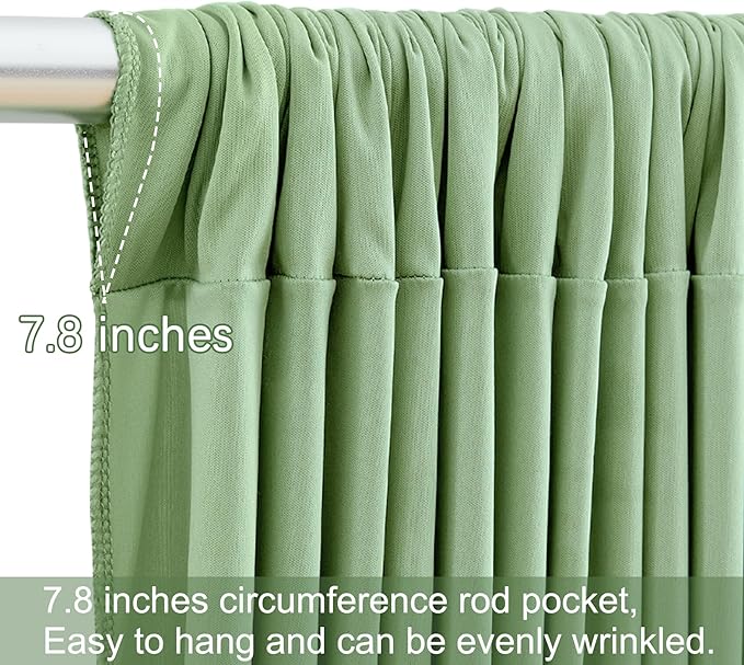 40ft x 12ft Sage Green Backdrop Curtains Wrinkle Free Backdrop Curtain for Wedding Parties Green Fabric Backdrops Drapes Back Drop Cloth Bridal Shower Stage Curtains Wedding Decorations for Reception