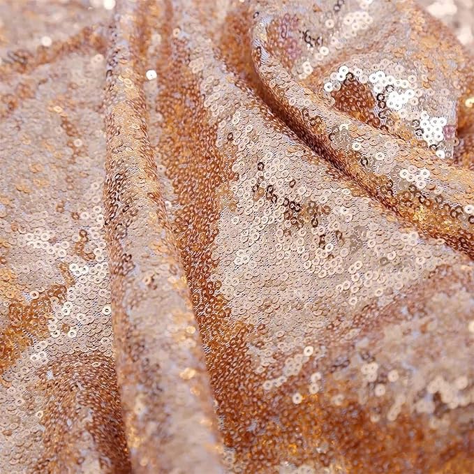 Rose Gold Sequin Backdrop Curtains 2FTx8FT 2 Panels Sparkly Background Drapes for Party Birthday Wedding Decor