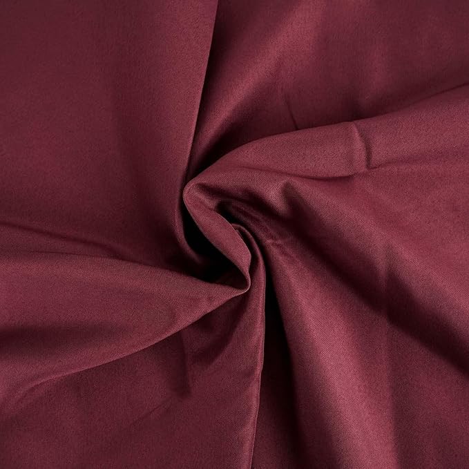 Efavormart Round Tablecloth, 132 Inch Stain & Wrinkle Resistant Washable Table Cloth, Decorative Polyester Fabric Table Cover for Banquet, Wedding, Dining- Burgundy