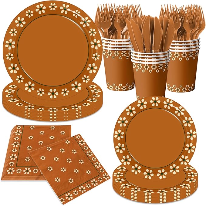 Platos De Barro Mexicanos Paper Plates，Mexica Party Decoration Mexican Cups Napkins for Mexican Theme Party Decorations,Servrs 24