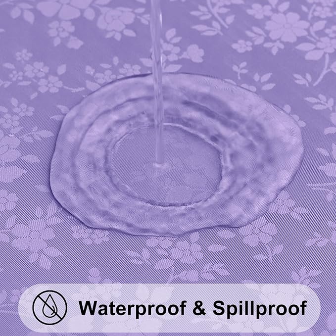 Smiry Rectangle Table Cloth, Waterproof Heavy Duty Vinyl Tablecloths, Wipeable Washable Table Cover for Kitchen and Dining Room (Purple, 60" X 120")