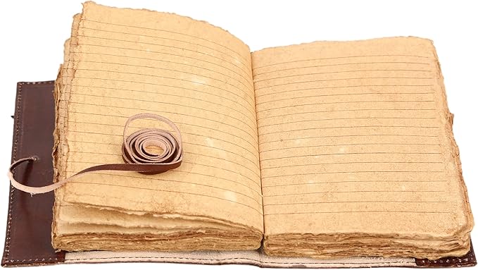 Leather Journal Lined Paper Tree of Life Handmade writing Notebook Diary Leather Bound Daily Notepad for women and men Writing pad for Artist Sketch (6 x 8, deckle edge tan)