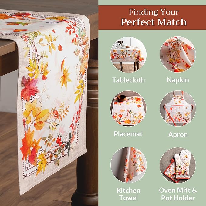 Maison d' Hermine Table Runner 100% Cotton Double Layer Table Runners 72 inches Long for Thanksgiving Christmas Decorations Home Kitchen Dining Party Wedding (Amarante, 14.5" x 72")