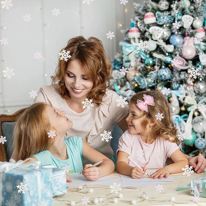 MARFOREVER Holographic Snowflake Glitter Confetti, Christmas Laser Silver Snowflake Table Scatters Frozen Party Decorations Winter Wonderland Confetti Sprinkles for Wedding Christmas Party Decorations