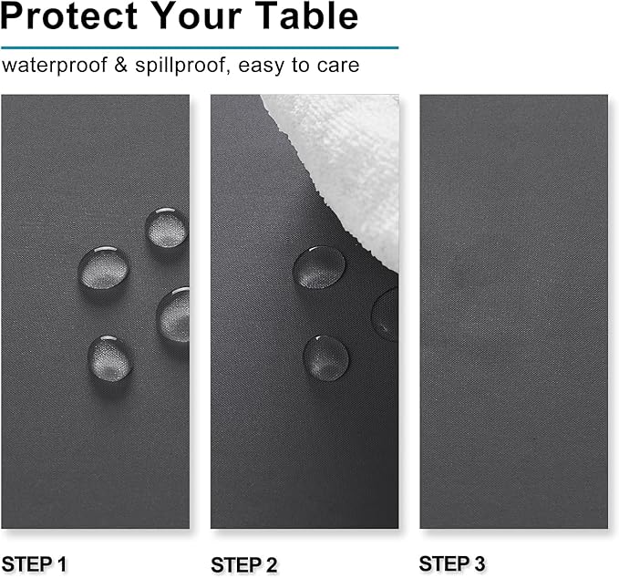 Hiasan Rectangle Tablecloth Grey - Wrinkle Resistant and Waterproof Washable Polyester Fabric Table Cloth for Dining Party and Outdoor Use, 54 x 120 Inch