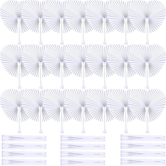 Unittype 150 Packs Wedding Paper Fans Heart Shaped Folding Handheld Fans for Wedding Decorate Guests Favor Anniversary Birthday Party Supplies Home Decor(White)
