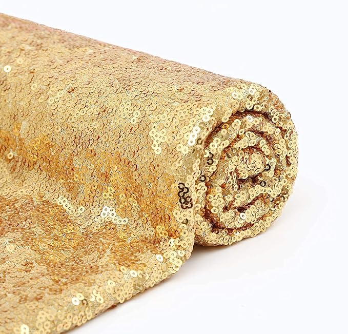 Eternal Beauty Gold Sequin Backdrop Curtains, Shimmer Back Drop 2Panels-2FTx8FT for Christmas, Party, Birthday, Photography, Wedding, Baby Shower Event Decoration