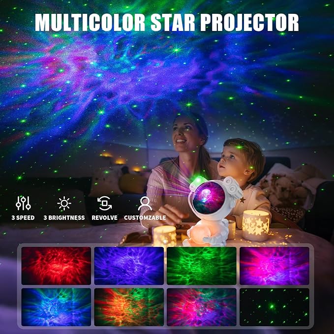 Astronaut Galaxy Projector Night Light Star with Timer and Remote Galaxy Light with Seven Colors Moon Night Light LED Nebula Lights for Kids Adults for Bedroom Gaming Room Decor Gift (Spherical)