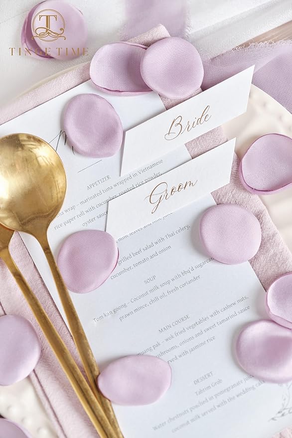 TINGE TIME 200pcs Silk Flower Petals for Wedding, Rose Petals for Decoration, Fake Flower Petals for Bridal Showers, Flower Girl Petals for Anniversaries and Parties (Lavender)