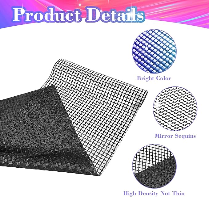 4 Packs Black and Silver Disco Table Runner, 12 x 108 Inches Mirror Glitter Sequin Table Runner Table Decor for 70s 80s Disco Party Birthday Party