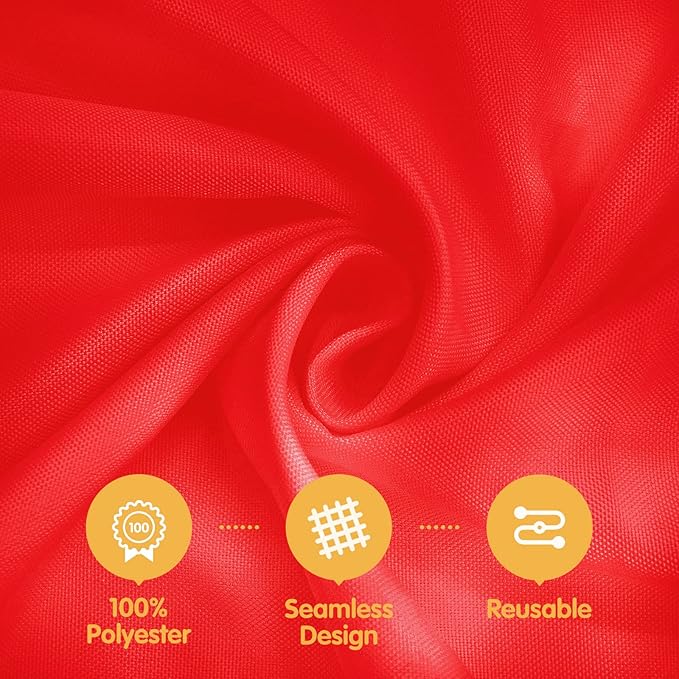 BRILLMAX 8 Pack Red Round Tablecloths 90 Inch - Circle Bulk Linen Polyester Fabric Washable Table Cloth Cover for Wedding Reception Banquet Birthday Party Buffet Restaurant