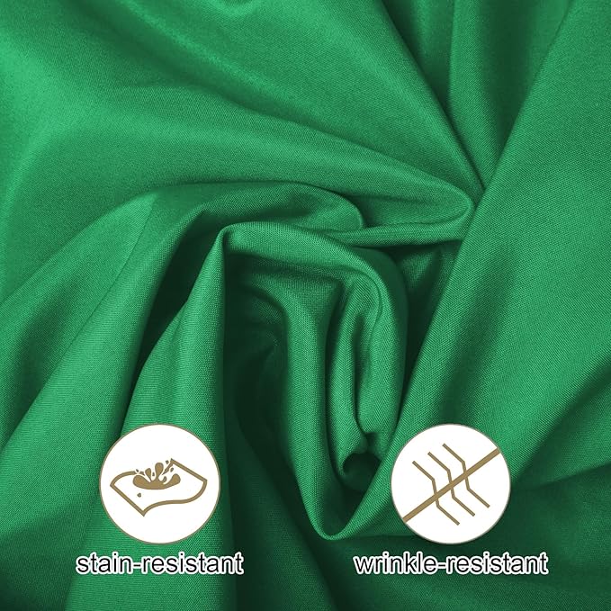 Ascoza 2pack 60x102 Inch Emerald Rectangular Tablecloth 6 Feet Table Cloth in Polyester Fabric for Wedding/Banquet/Restaurant/Parties