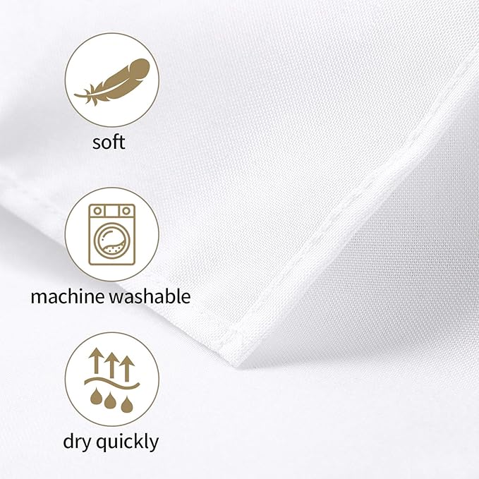 Ascoza 2pack 90x90 Inch White Square in Polyester Fabric Tablecloth for Wedding,Banquet,Restaurant and Parties