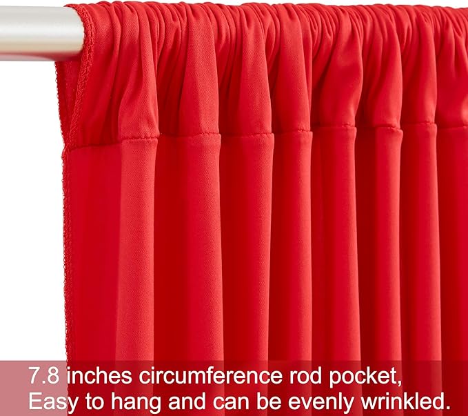 20ft x 12ft Red Backdrop Curtains Wrinkle Free Backdrop Curtain for Wedding Parties Red Fabric Backdrops Drapes Back Drop Cloth Bridal Shower Stage Curtains Wedding Decorations for Reception