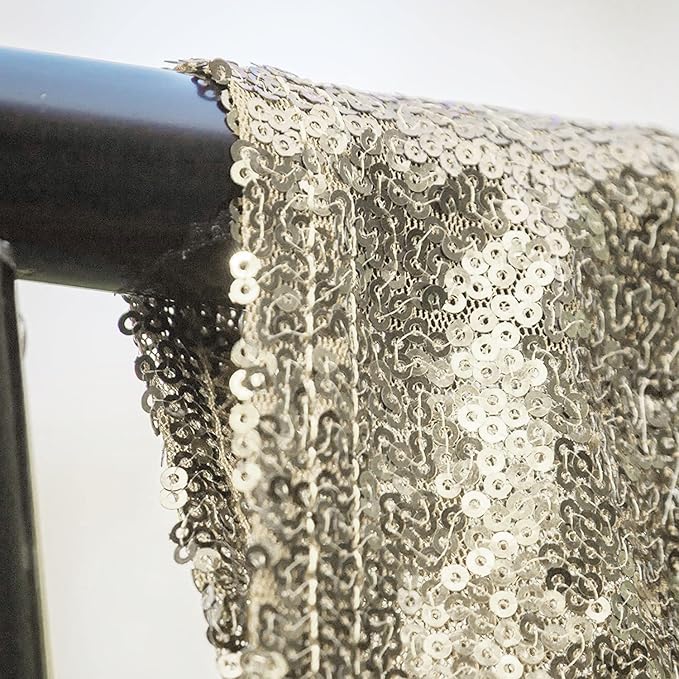 JYFLZQ Champagne Sequin Backdrop Curtains 6ft x 8ft 1 Panel Glitter Photo Booth Backdrops Sparkly Photography Background Drapes for Parties Wedding Bridal Showers