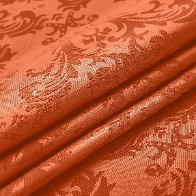 SASTYBALE Rust Jacquard Square Napkin, Damask Wrinkle Free Soft Polyester Napkins, Thanksgiving Fabric Cloth Napkins for Christmas, Wedding,Holiday, Party, Dinners, Set of 4 (Rust, 20X20 inch Napkin)