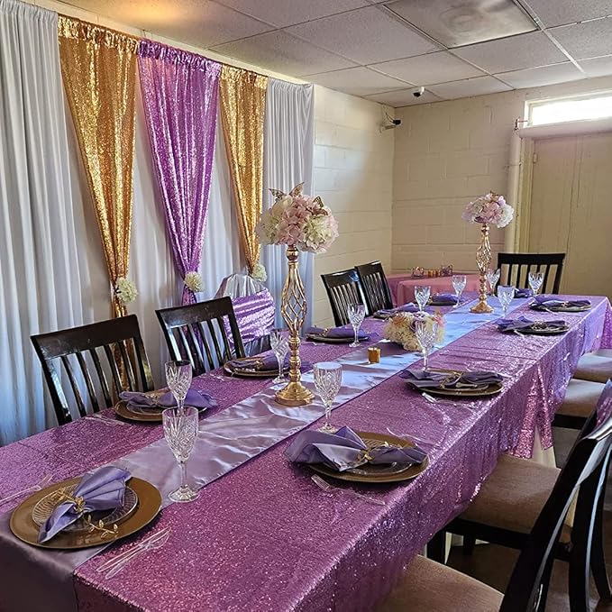 Gold Sequin Backdrop Curtains Glitter Drapes 2FTx8FT 2 Panels for Wedding Birthday Party Decorations Bridal Baby Shower Party Supplies Sparkly Photography Background