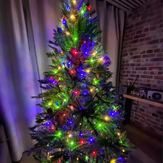 66Ft 200LED Christmas Fairy Lights Plug in, Waterproof String Lights Outdoor & Indoor 8 Modes with Timer, Bedroom Decor Twinkle Lights for Girl's Room Garden Party Christmas Decorations (Multicolor)