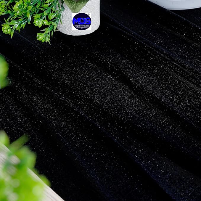 MDS Halloween Chiffon Table Runner - 5 Pack, 29 x 170 Inches, 14ft Each - Sheer Spooky Table Runners for Haunted House Parties, Trick-or-Treat Tables, Witchy Décor, Wedding & Events - Black
