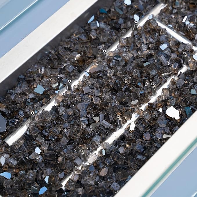 Stanbroil 10-Pound Fire Glass - 1/2 inch Reflective Tempered Fire Glass for Fireplace Fire Pit, Bronze Reflective