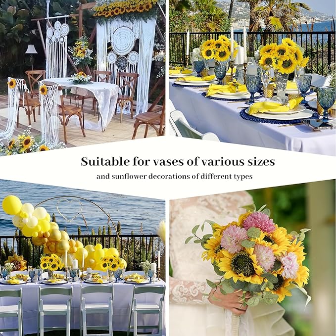 Artificial Sunflowers Flowers with Vase,Fake Flowers Bouquet for Sunflower Decor,Sunflower Kitchen Decor,Silk Flowers for Home Decor Living Room,Flower Centerpieces for Tables,Office Decor,Boho Decor
