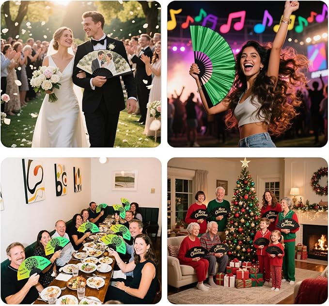 Custom Fans with Your Photo/Text - 13 Inch Personalized Folding Hand Fan for Line Dancing, Weddings, Parties | Decorative Gift for Women, Church Events & Dance Performances (200, 10 Inch)