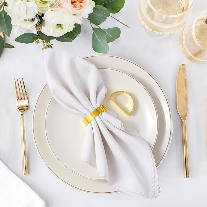 Gold Napkin Rings Set of 12, Iron Material Bright Gold Napkin Holder, Fall Thanksgiving Christmas Easter Napkins Rings for Daily Table Decor Wedding, Banquet, Party